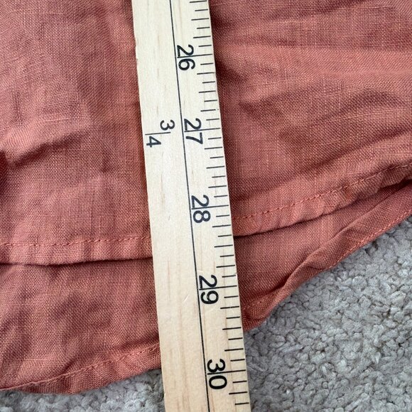 Taylor Stitch The Jack Shirt Men 40 Orange 100% Linen Long Sleeve Beach Vacation - Picture 5 of 7